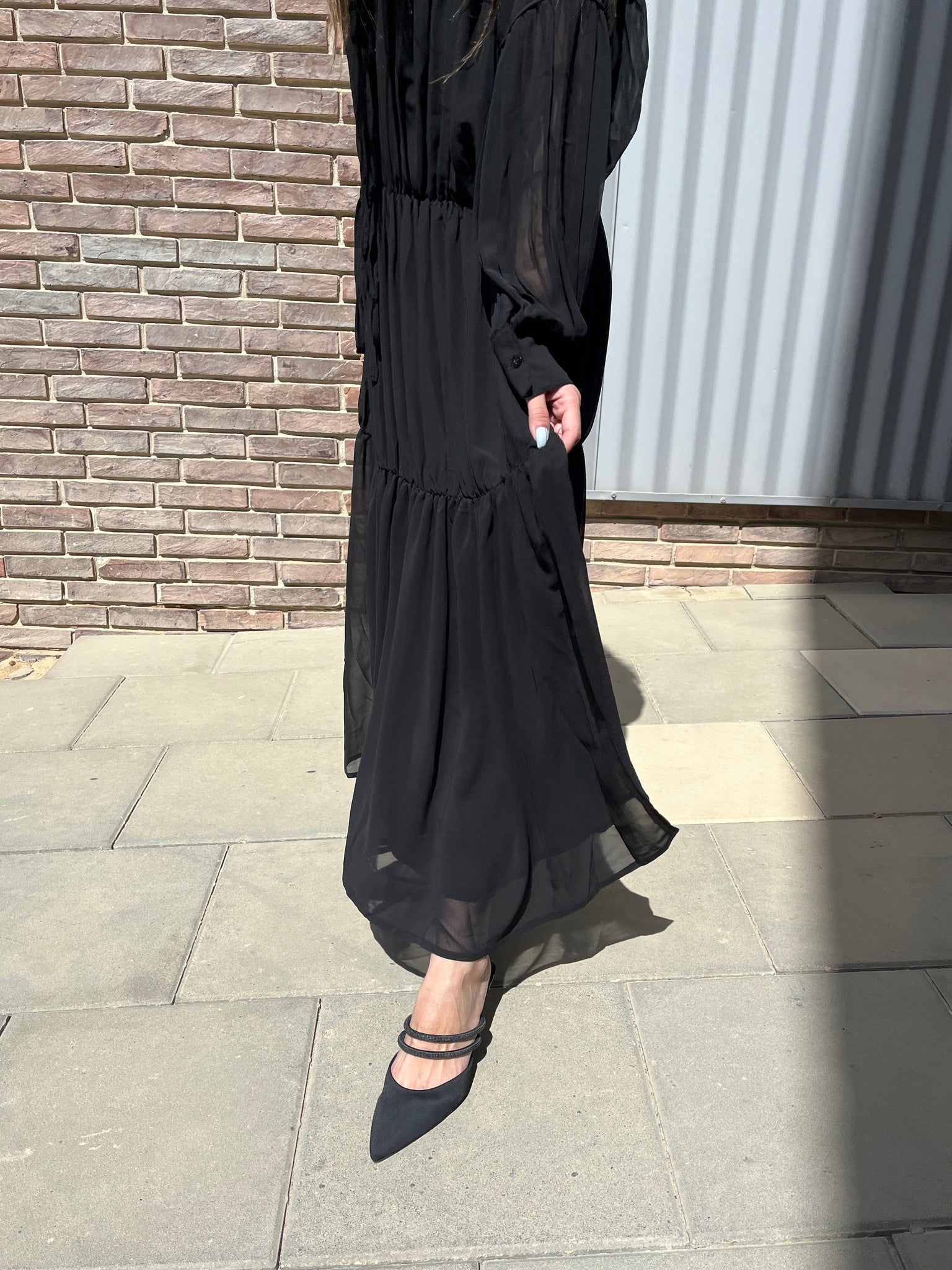 Chiffon dress in Black