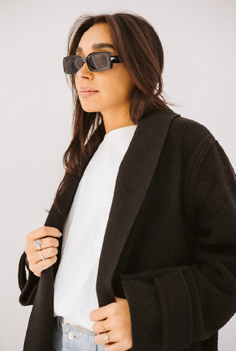 Wool coat in Black