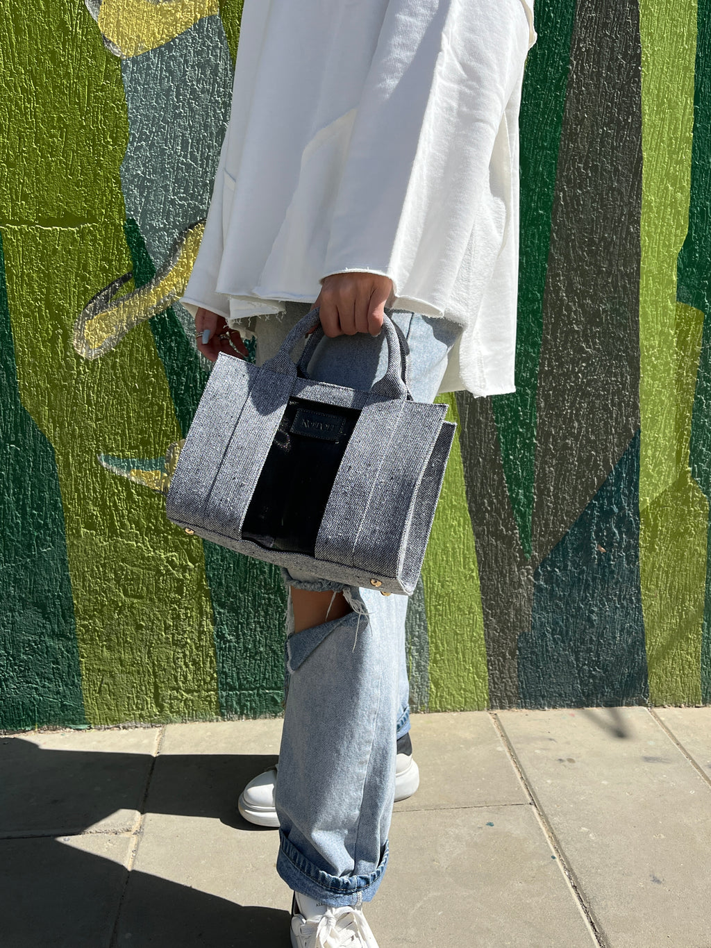 Mini Canvas tote bag in grey