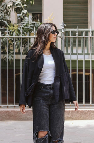 Dual Kimono in black