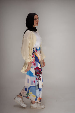 Santorini silk wrap skirt
