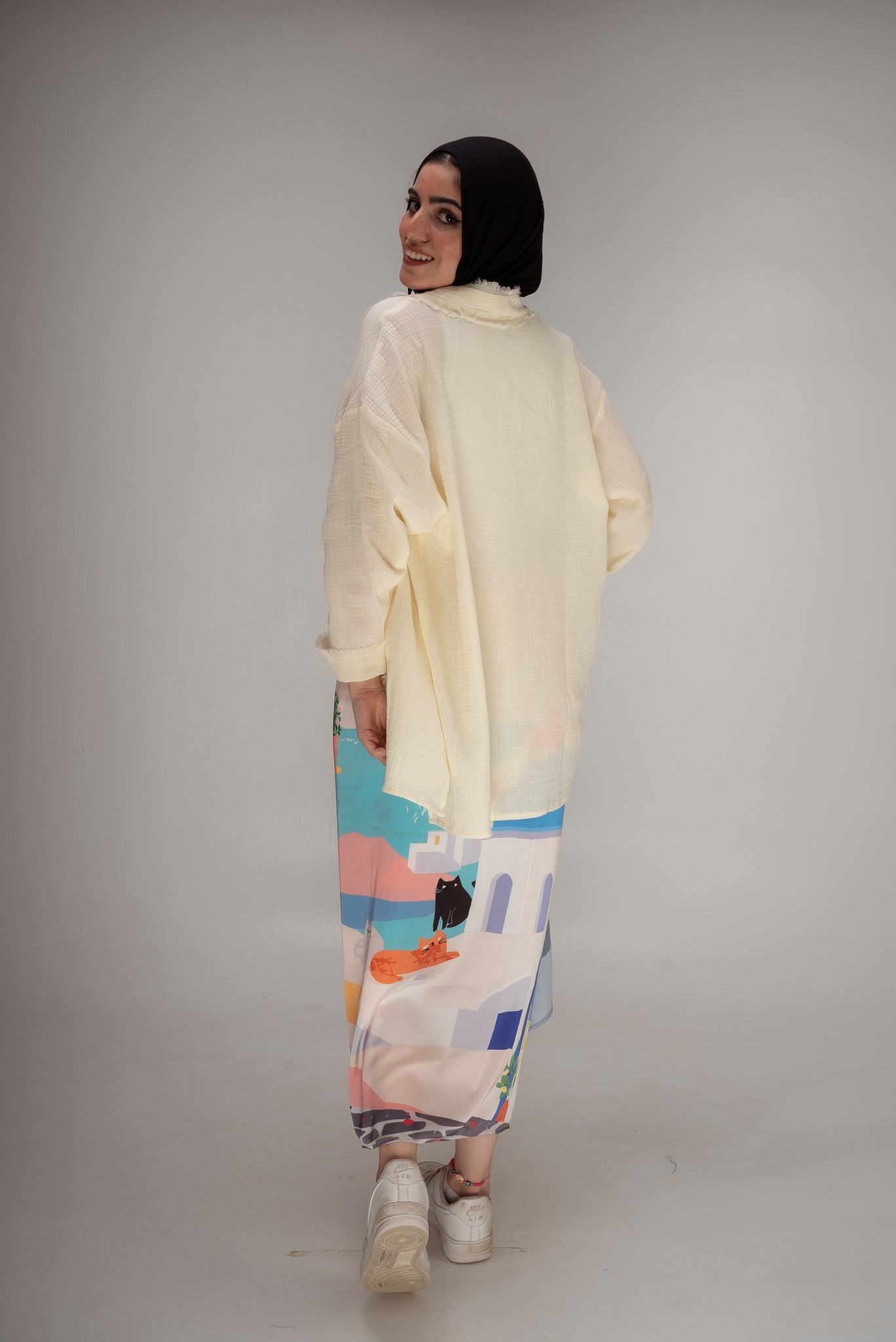 Santorini silk wrap skirt