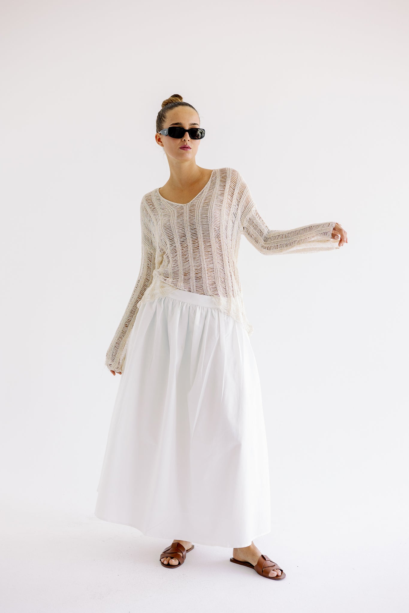 The Lined Dream Maxi Skirt in white