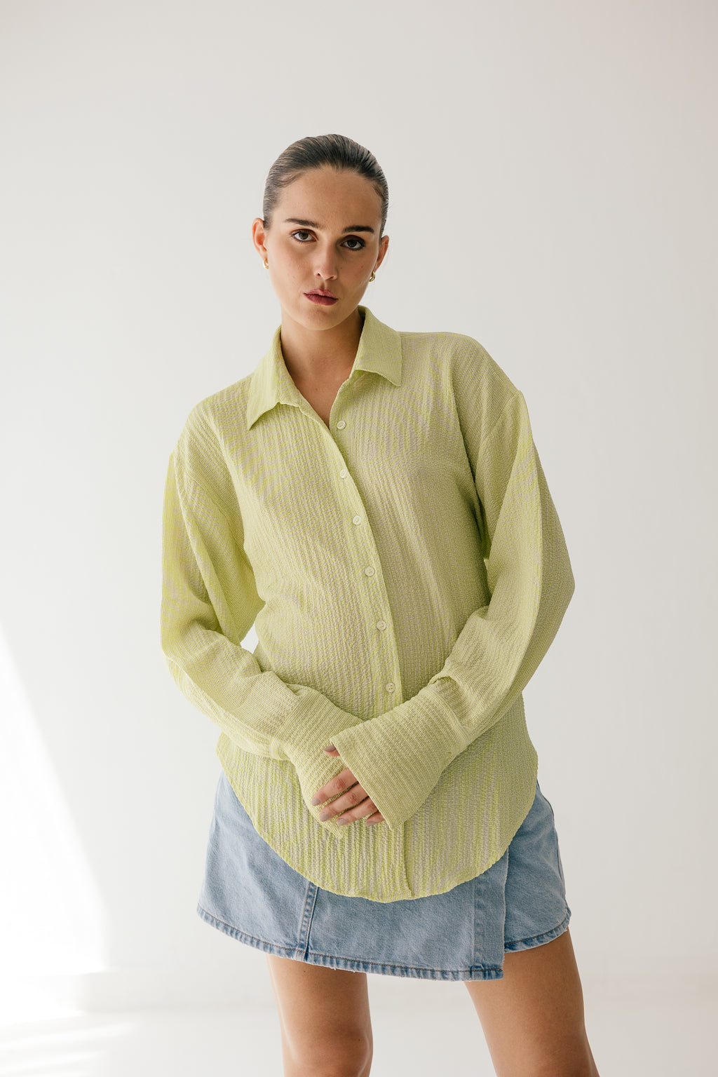 Back-wrap shirt in Mint
