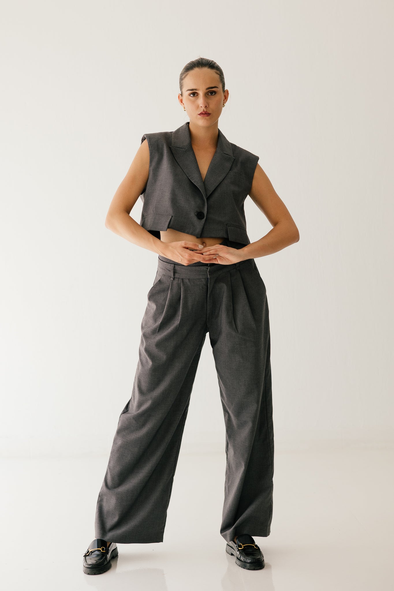 Tailored vest in Grey