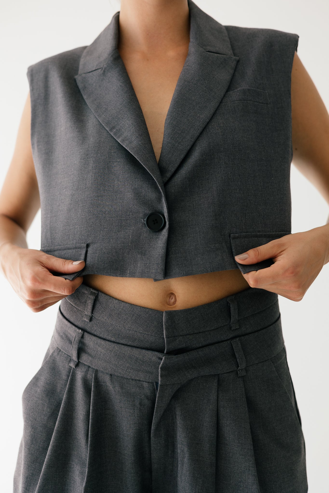 Tailored vest in Grey