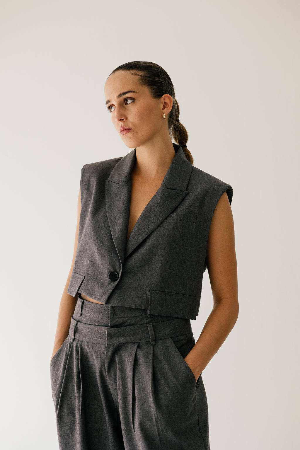 Tailored vest in Grey