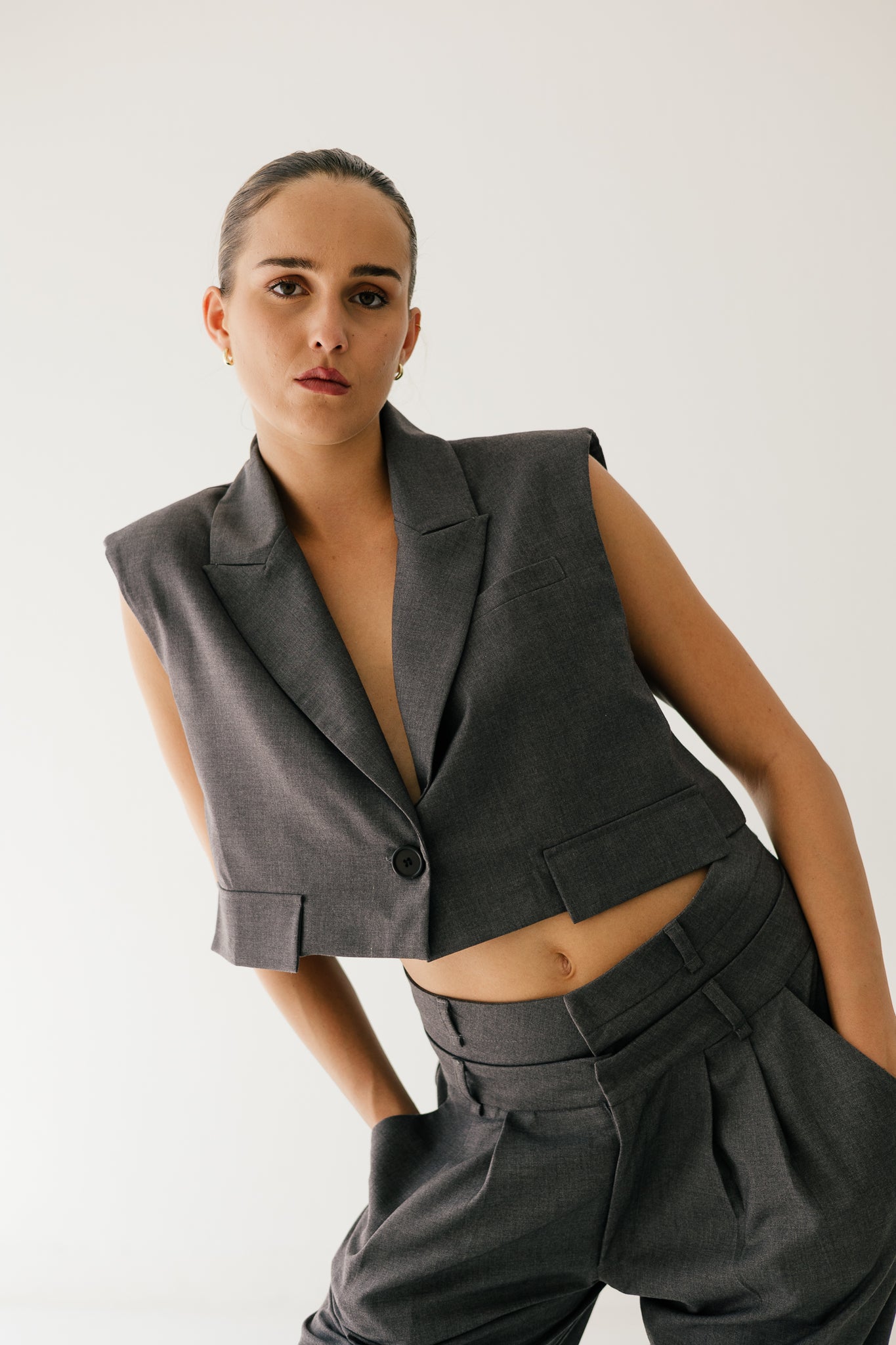 Tailored vest in Grey