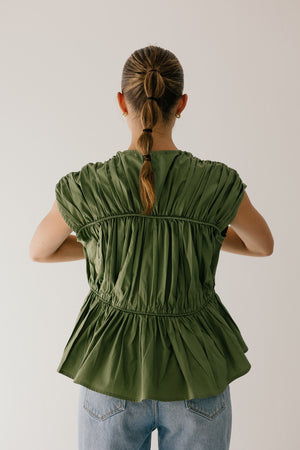 Olive Breeze Tie Top