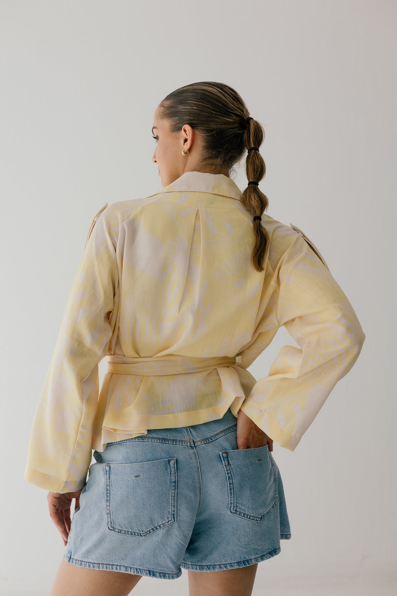 Butter Yellow Linen Trench Jacket