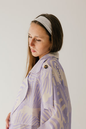 Lilac Linen Trench Jacket