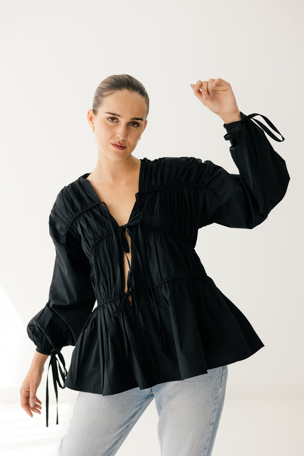 Bloom Midnight sleeve Top