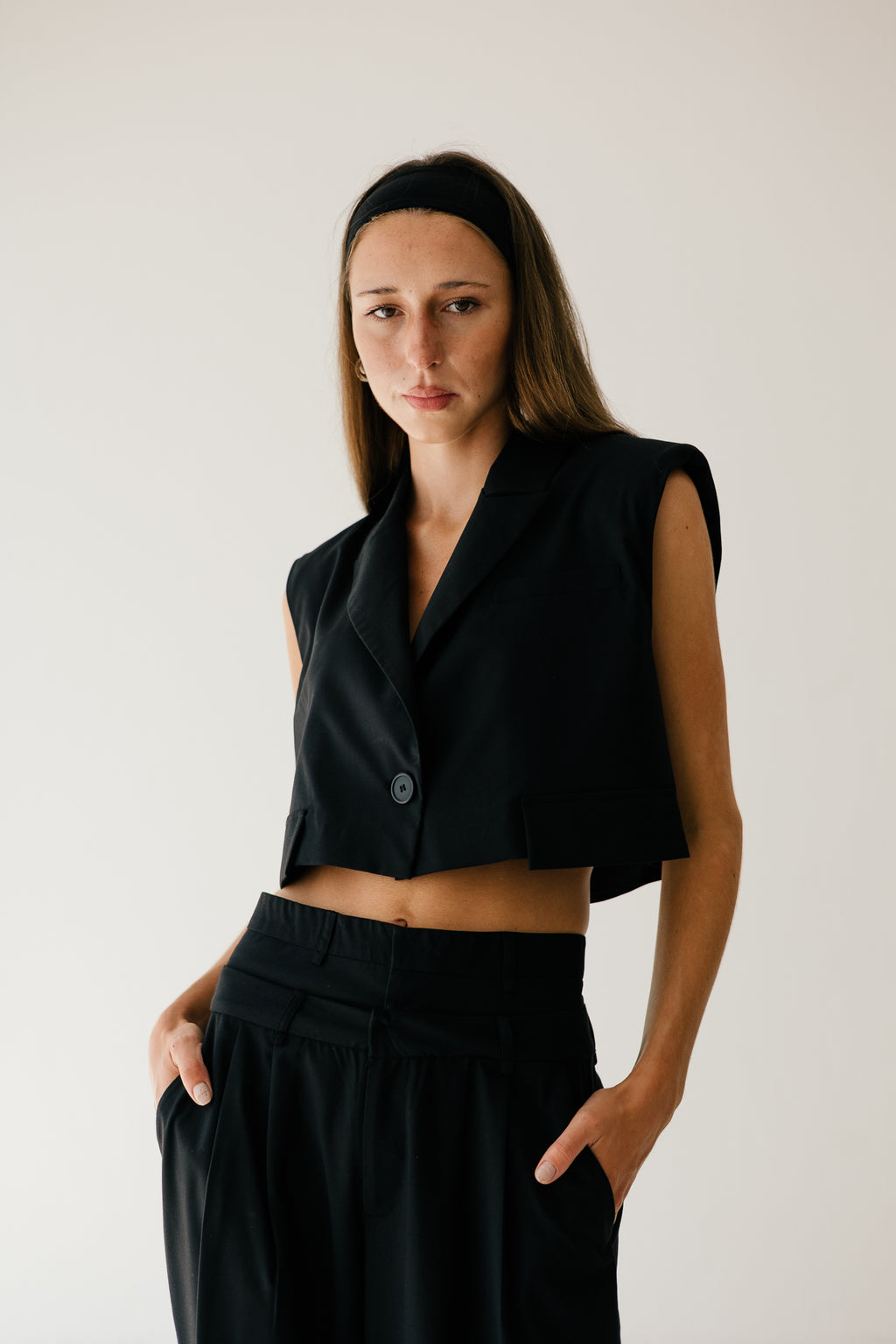 Tailored vest in Black