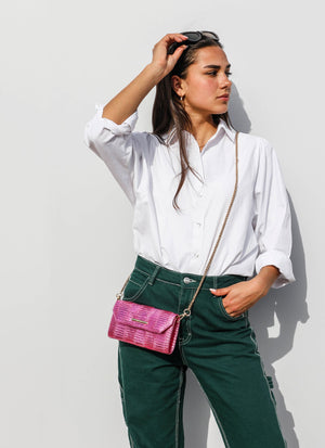 Pink Metallic Cross bag